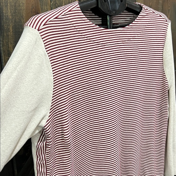 J. Jill Perfect Pima Top XL Beige Red Striped Solid Casual Neutral Soft Capsule - Picture 2 of 10